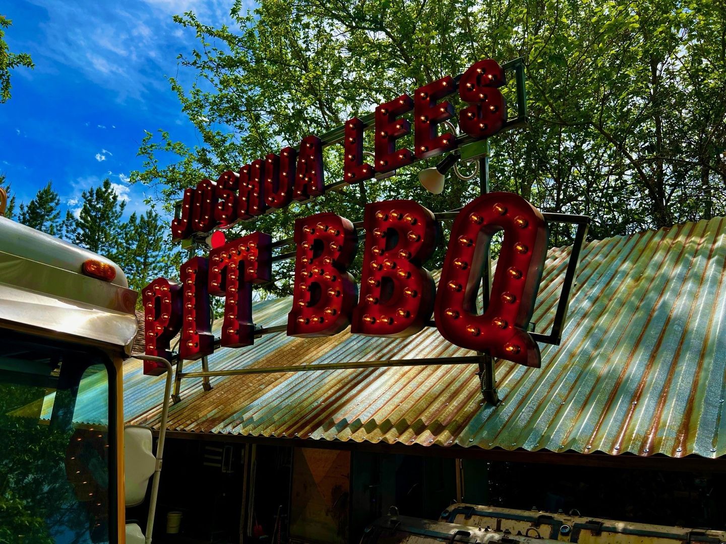 Joshua Lees Pit BBQ marquee sign