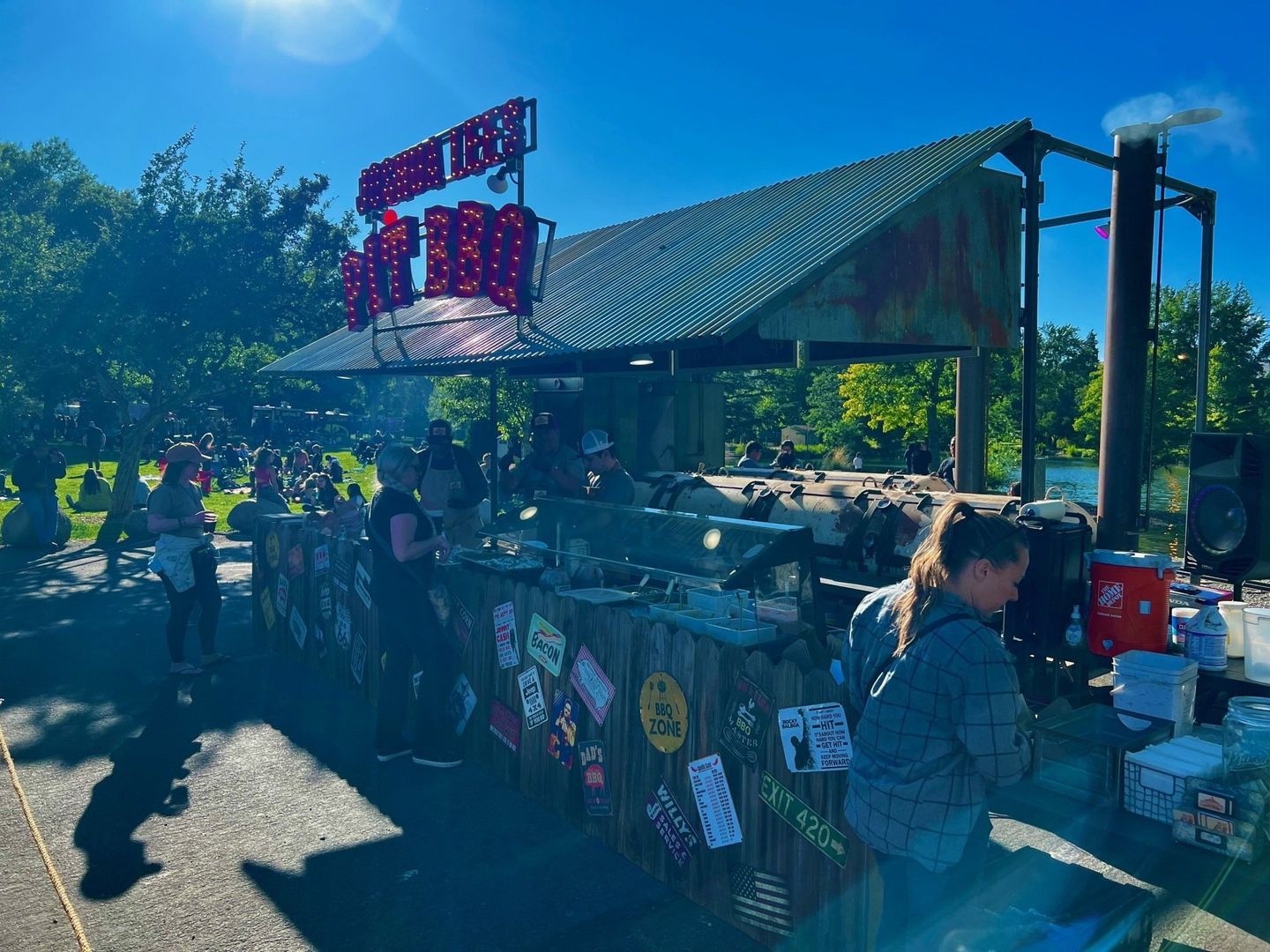 Joshua Lees Pit BBQ stand at an outdoor festival
