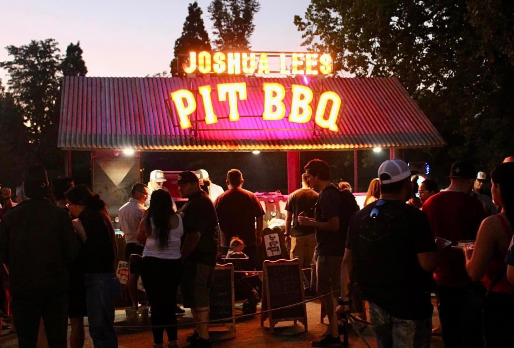 Joshua Lees Pit BBQ at a busy evening event